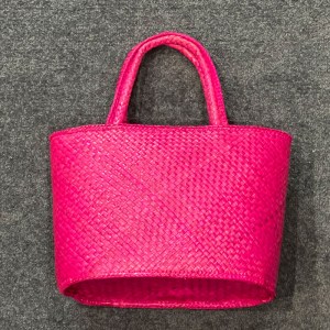 Pink Wicker Tote Bag (back)